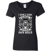 I Ride My Own Biker V-Neck T-Shirt